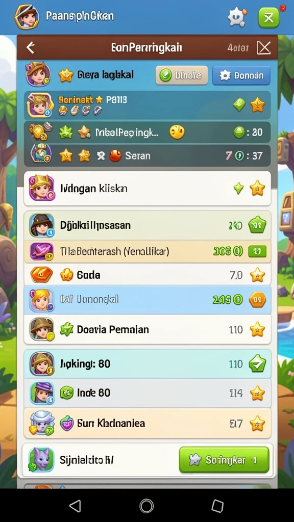 Tampilan karakter utama yang menarik.
