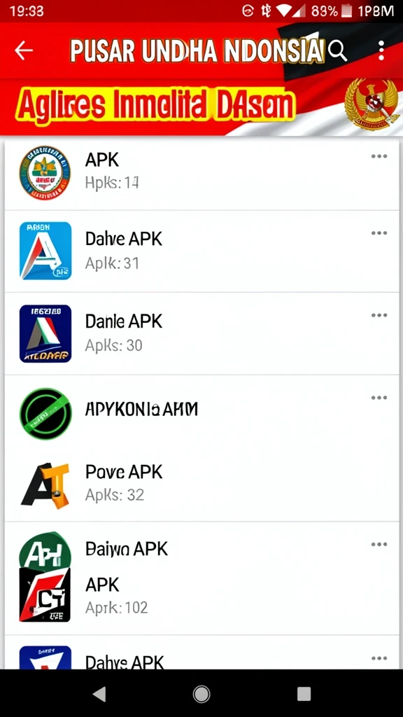 Menu permainan yang beragam dan mudah dipilih.
