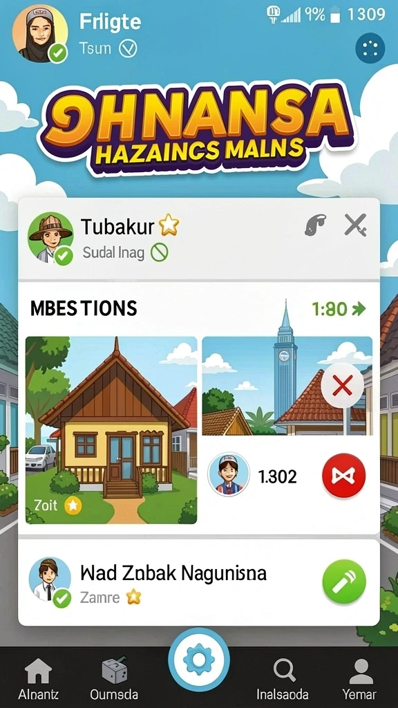Tampilan awal game dengan antarmuka yang menarik.