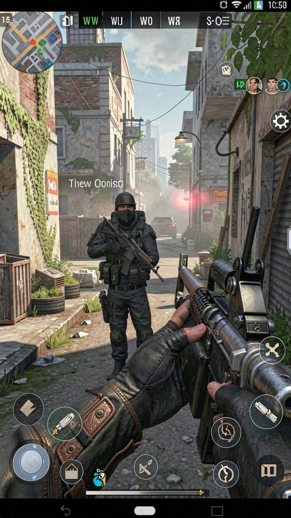 Berinteraksi dengan pemain lain dalam mode multiplayer.